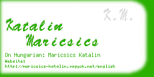 katalin maricsics business card